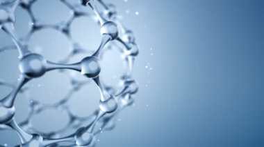 Camdan DNA sarmalı döndürme animasyonu ile soyut bilimsel arka plan. Kusursuz döngünün animasyonu