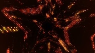 Elektrik sinyal parçacıkları ve ışıkların animasyonuyla soyut teknoloji arka planı. Kusursuz döngünün animasyonu.  