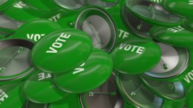 Renkli rozetlerin oylamayla hareket ettirilmesi. Kusursuz döngünün animasyonu