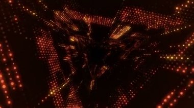 Elektrik sinyal parçacıkları ve ışıkların animasyonuyla soyut teknoloji arka planı. Kusursuz döngünün animasyonu.  