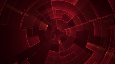 Çizgilerin geometrik arka planında parçacıkların olduğu devre elektrik sinyalinin animasyonu. Kusursuz döngünün animasyonu.  