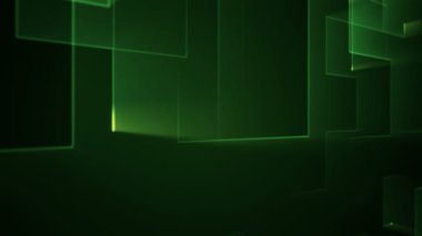 Çizgilerin geometrik arka planında parçacıkların olduğu devre elektrik sinyalinin animasyonu. Kusursuz döngünün animasyonu.  