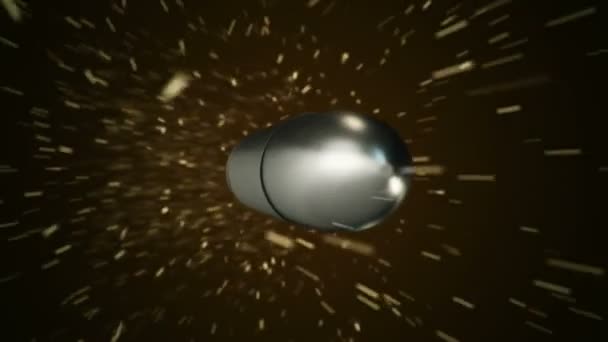 Animation von fliegenden Kugeln zwischen Geschwindigkeitslinien. Animation einer nahtlosen Schleife