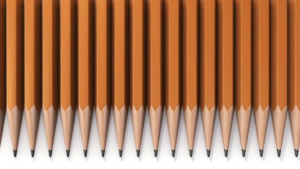 Animation Moving Wooden Colored Pencil White Background Animation Seamless Loop — Stock Video