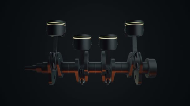 Animation Footage Four Cylinders Engine Animation Seamless Loop — 비디오