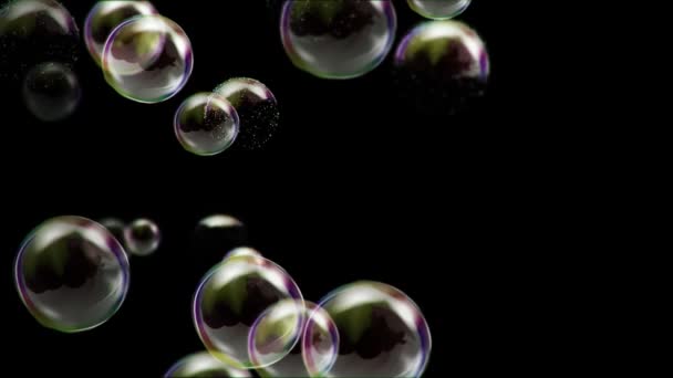 Animatie Vliegen Van Zeepbellen Kleurrijke Achtergrond Animatie Van Een Naadloze — Stockvideo