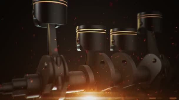 Animation Footage Four Cylinders Engine Animation Seamless Loop — 비디오