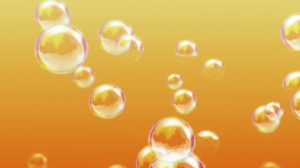 Animation Flying Soap Bubbles Colorful Background Animation Seamless Loop — Stock Video