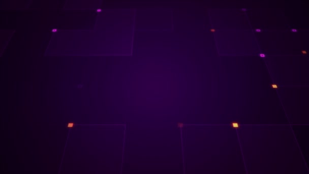 Animation du signal électrique du circuit avec fond géométrique de rayures à particules. Animation de boucle transparente .  