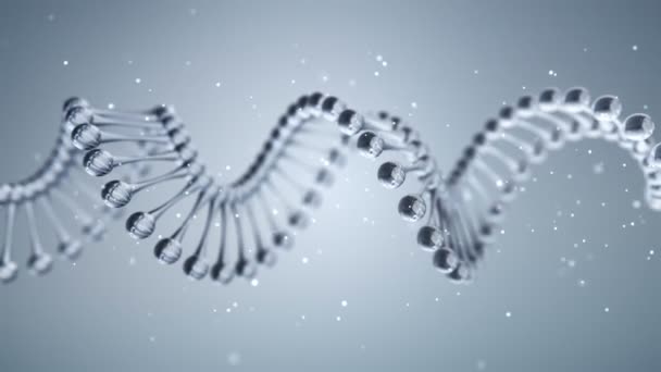 Abstract Wetenschappelijke Achtergrond Met Animatie Van Rotatie Dna Helix Van — Stockvideo