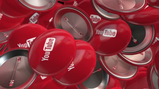 Editorial Animation Déplaçant Des Badges Colorés Avec Logo Youtube Animation — Video