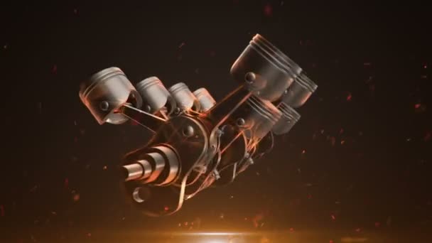 Animation Footage Four Cylinders Engine Animation Seamless Loop — Stock Video