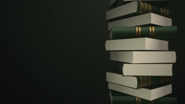 Animation Rotation Stack Colorful Books Animation Seamless Loop — Stock Video