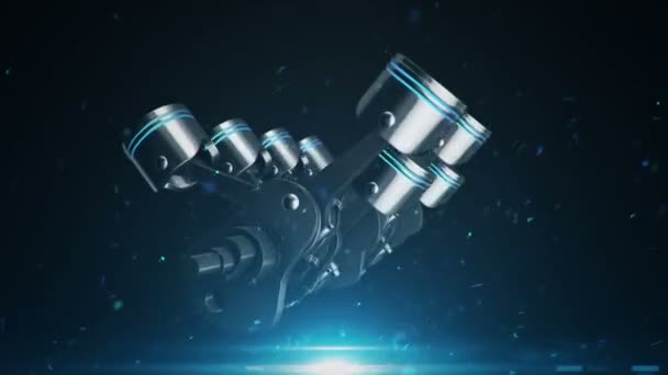Animation Footage Four Cylinders Engine Animation Seamless Loop — Stock Video
