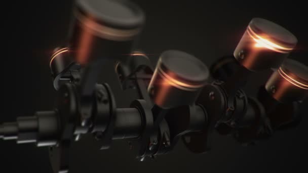 Animation Footage Four Cylinders Engine Animation Seamless Loop — 비디오