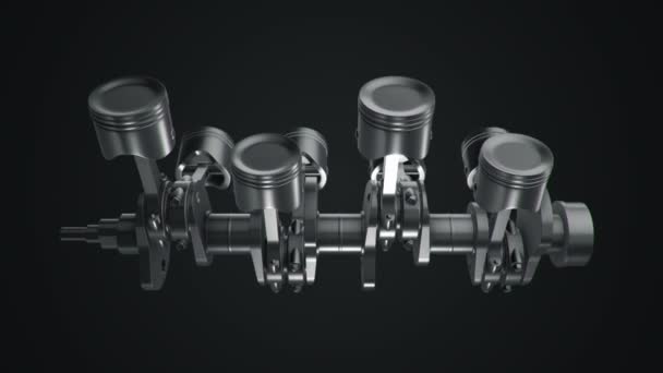 Animation Footage Four Cylinders Engine Animation Seamless Loop — 비디오