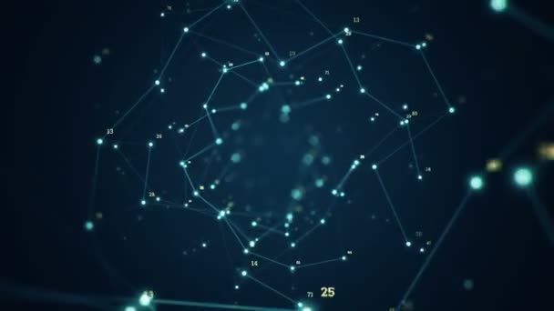 Fond technologique abstrait avec animation de particules de signaux électriques et de lumières. Animation de boucle transparente .  