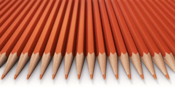 Animacja Przesuwa Drewniany Kolorowy Ołówek Białym Tle Animacja Pętli Płynnej — Wideo stockowe
