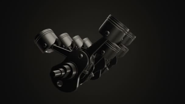 Animation Footage Four Cylinders Engine Animation Seamless Loop — Stock Video