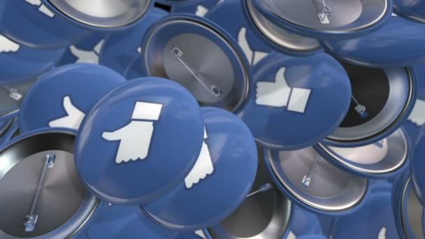 Editorial Animation Moving Colorful Badges Icon Facebook Animation Seamless Loop — Stock Video