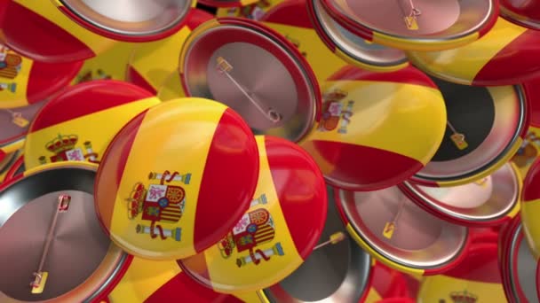 スペインの旗とカラフルなピンのアニメーションの手を振る シームレスループのアニメーション — ストック動画