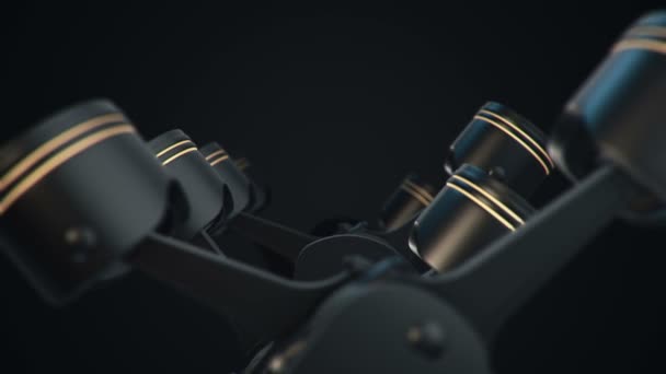 Dört Silindirli Motorun Boyutlu Animasyon Görüntüleri Kusursuz Döngünün Animasyonu — Stok video