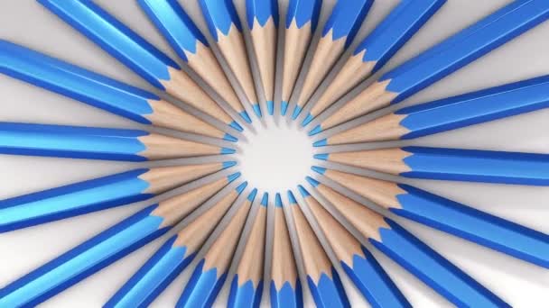 白い背景に木製の色鉛筆のアニメーションの移動 シームレスループのアニメーション — ストック動画
