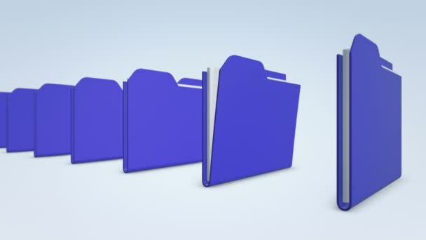 Animation Footage Row Folders Animation Seamless Loop — Stock Video