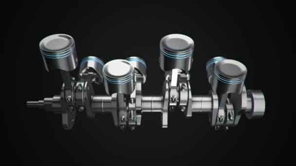 Animation Footage Four Cylinders Engine Animation Seamless Loop — 비디오