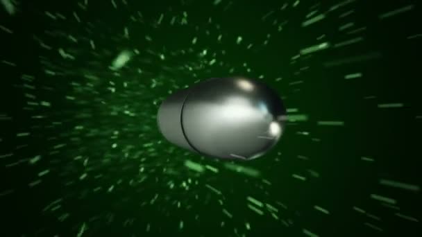速度線の間を飛ぶ弾丸のアニメーション シームレスループのアニメーション — ストック動画