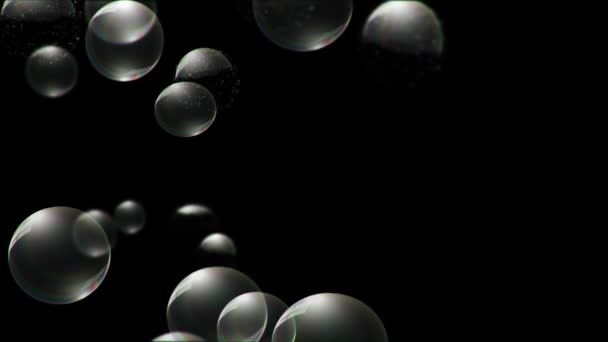 动画中的肥皂泡在五彩斑斓的背景下飘扬 无缝循环动画 — 图库视频影像