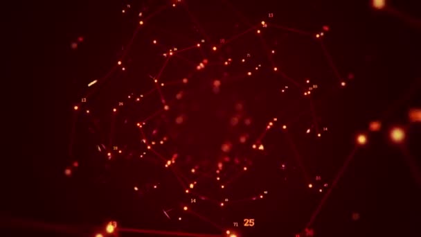 Fundo Tecnologia Abstrata Com Animação Partículas Sinal Elétrico Luzes Animação — Vídeo de Stock