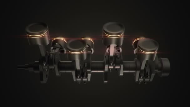 Nagranie Animacji Czterocylindrowego Silnika Animacja Pętli Płynnej — Wideo stockowe