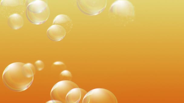 Animation Flying Soap Bubbles Colorful Background Animation Seamless Loop — Stock Video