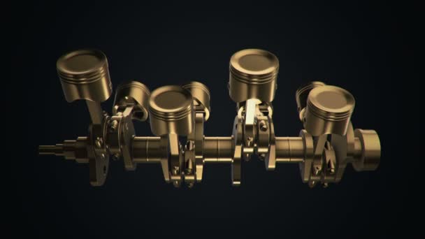 Animation Footage Four Cylinders Engine Animation Seamless Loop — Stock Video