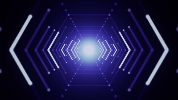 Abstract Background Animation Flight Abstract Futuristic Tunnel Neon Light Animation — Stock Video