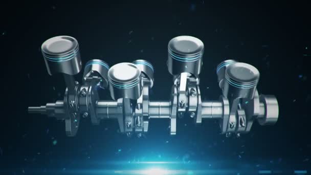 Vidéo Animation Moteur Quatre Cylindres Animation Boucle Transparente — Video
