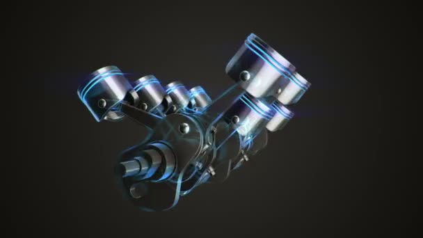 Imagens Animação Quatro Cilindros Motor Animação Loop Sem Costura — Vídeo de Stock