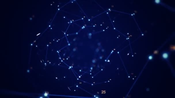 Абстрактний Технологічний Фон Анімацією Частинок Світла Електричного Сигналу Анімація Безшовної — стокове відео