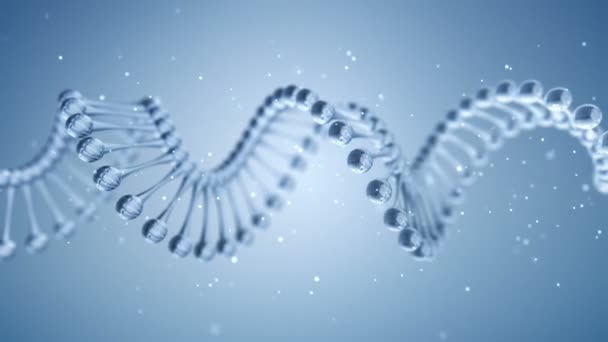 Abstract Wetenschappelijke Achtergrond Met Animatie Van Rotatie Dna Helix Van — Stockvideo