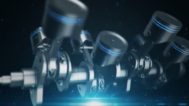 Animation Footage Four Cylinders Engine Animation Seamless Loop — Stock Video