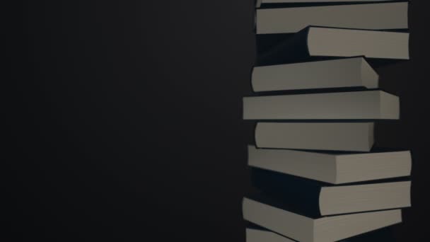 Animation Rotation Stack Colorful Books Animation Seamless Loop — Stock Video