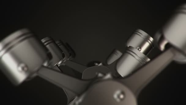 4気筒エンジンの3Dアニメーション映像 シームレスループのアニメーション — ストック動画