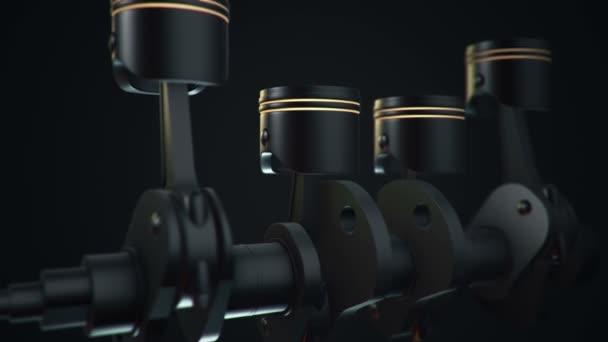Animationsfilme Von Vierzylindermotoren Animation Einer Nahtlosen Schleife — Stockvideo
