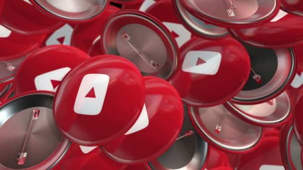 Editorial Animation Déplaçant Des Badges Colorés Avec Logo Youtube Animation — Video