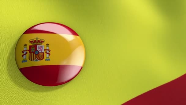 스페인 국기가 흔들며 그림을 그리는 거미막 고리의 애니메이션 — 비디오