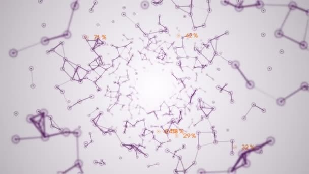 ネットワーク内のユーザーのデータと接続パスの提示と抽象的な背景 シームレスループのアニメーション — ストック動画