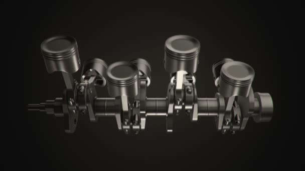 Animation Footage Four Cylinders Engine Animation Seamless Loop — 비디오