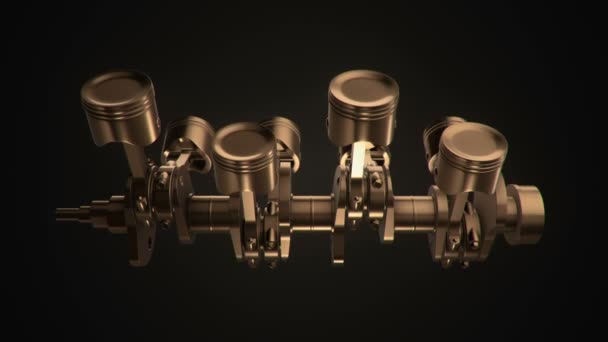 Animation Footage Four Cylinders Engine Animation Seamless Loop — 비디오