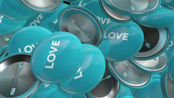 Animation Mouvement Badges Colorés Avec Des Mots Amour Animation Boucle — Video